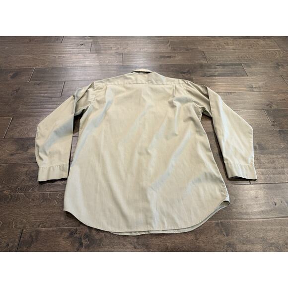 Vintage Duxbak Mens Tan Long Sleeve Fishing Embroidered Fly Fishing Shirt Size L - Picture 3 of 9